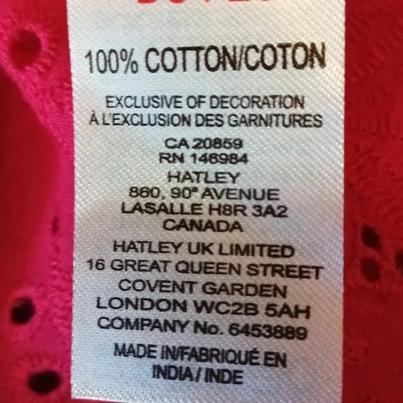 Hatley cotton pink magenta eyelet crochet puff sleeve lightweight sp - Picture 9 of 9